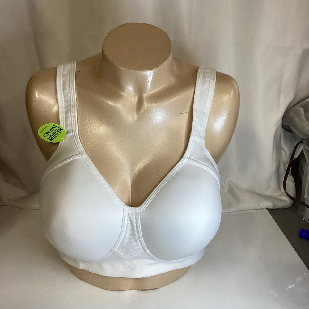 Vanity Fair Womens 71500 Full Figure Wire Free Sports Bra Lined 38c White New